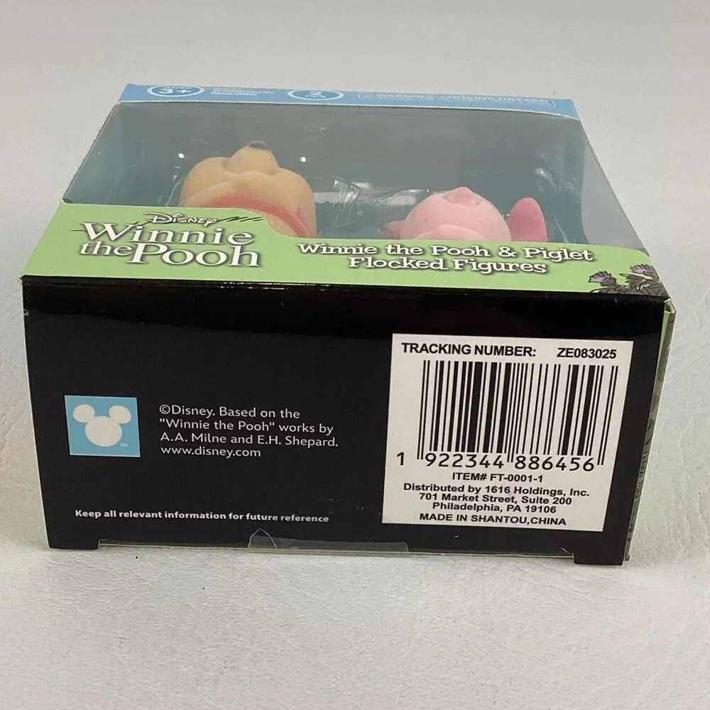 Disney Winnie The Pooh & Friends Collectible Flocked Figures Pooh Bear Piglet - Picture 6 of 7